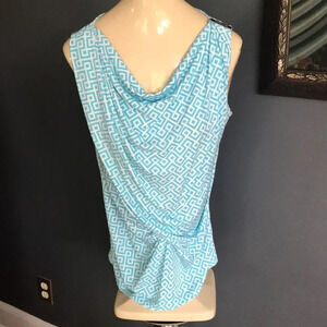 MICHAEL Michael Kors turquoise/white draped  top S